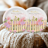 Personalized Floral Picket Fence Hydrangea Bridal  Pappteller