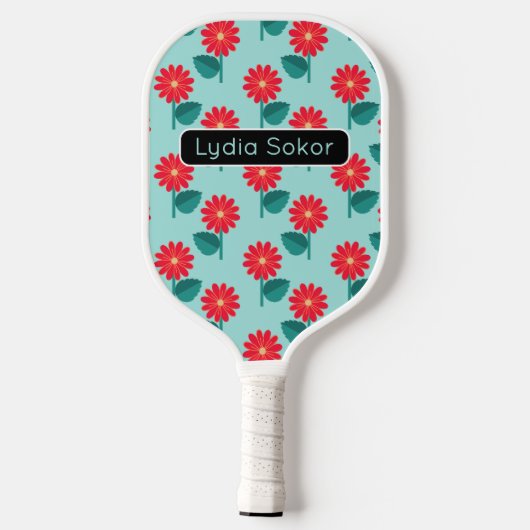 Personalized Floral Pickleball Paddle (Rückseite)