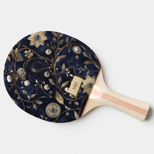 Personalized Floral Ping Pong Paddle Tischtennis Schläger (Seitenansicht)