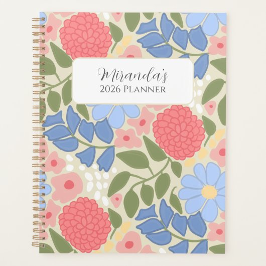 Personalized Floral Planner with Hard Cover Planer (Vorderseite)
