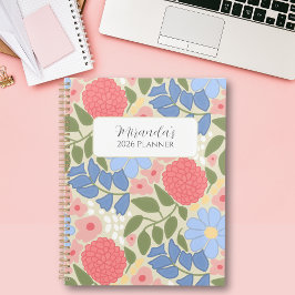 Personalized Floral Planner with Hard Cover Planer