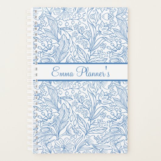 Personalized Floral Planner with Name Planer (Vorderseite)