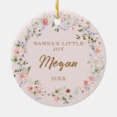Personalized Floral Pretty Nanna Keramik Ornament (Hinten)