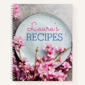 Personalized Floral Recipe Notebook – Custom Name Notizblock (Vorderseite)