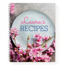 Personalized Floral Recipe Notebook – Custom Name