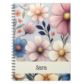 Personalized Floral Spiral Notebook Notizblock (Vorderseite)