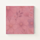 Personalized Floral Square College Ruled Notebook Notizblock (Rückseite)