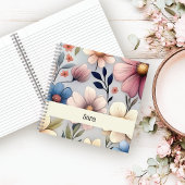 Personalized Floral Square College Ruled Notebook Notizblock