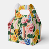 Personalized Floral Stripe Wedding Geschenkschachtel (Vorderseite)