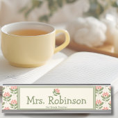 Personalized Floral Teacher Desk Nameplate Schreibtischnamensplakette