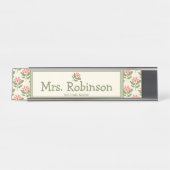 Personalized Floral Teacher Desk Nameplate Schreibtischnamensplakette (Vorderseite )