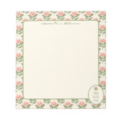 Personalized Floral Teacher Notepad • Custom Name  Notizblock (Vorderseite)