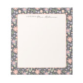 Personalized Floral Teacher Notepad Notizblock (Vorderseite)