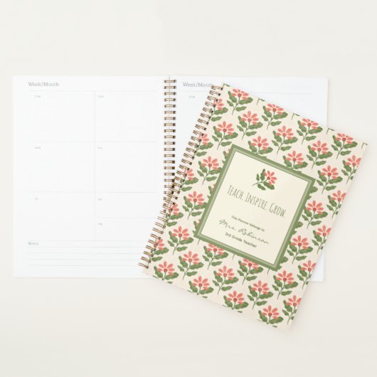 Personalized Floral Teacher Planner Planer (Anzeige)