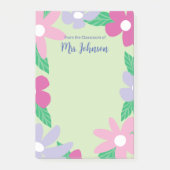 Personalized Floral Teacher Post-it Klebezettel (Vorderseite)
