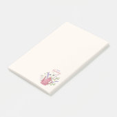 Personalized Floral & Teapot Post-it Notes Klebezettel (angewinkelt)