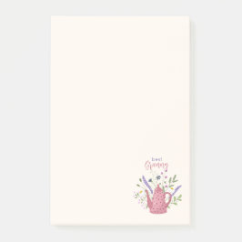 Personalized Floral & Teapot Post-it Notes Klebezettel