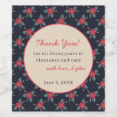 Personalized Floral Thank You Wine Label Weinetikett (Einzelnes Label)