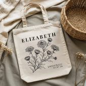 Personalized Floral Tote Bag for Bridesmaid Gift Tragetasche