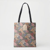 Personalized Floral Tote Bag – Initial & Name Tasche (Vorderseite)