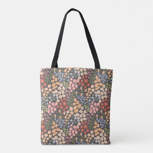 Personalized Floral Tote Bag – Initial & Name Tasche (Rückseite)