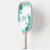 Personalized Floral Tropical Design Custom Initial Pickleball Schläger (Links)