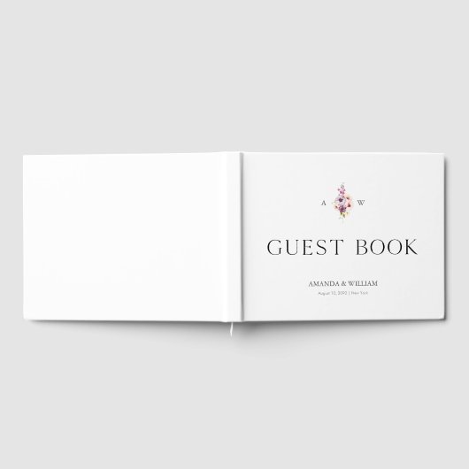 Personalized Floral Wedding Guest Book Gästebuch (Voll)