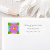 Personalized Flower Quilt Block Return Address (Insitu)
