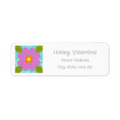 Personalized Flower Quilt Block Return Address (Vorne)