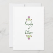 Personalized Folk Floral Wedding & Back Design Einladung (Rückseite)