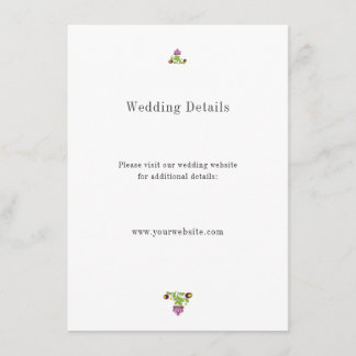 Personalized Folk Floral Wedding Details Begleitkarte