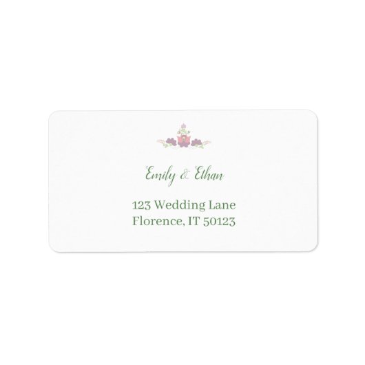 Personalized Folk Floral Wedding Greenery Design Adressaufkleber (Vorne)