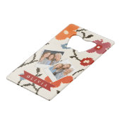 Personalized Folk Scandi Boho Vintage Floral  Geldbeutel Flaschenöffner (Vorderseite Schrägansicht)