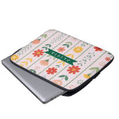 Personalized folk scandinavian floral pattern laptopschutzhülle (Vorne Knopf)