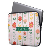 Personalized folk scandinavian floral pattern laptopschutzhülle (Vorderseite Links)