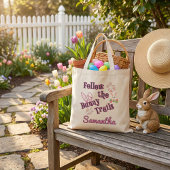 Personalized Follow the Bunny Trails Easter Tragetasche