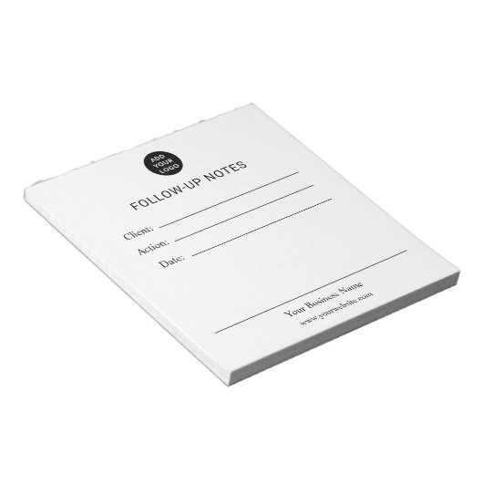 Personalized Follow Up Notes Notepad Notizblock (angewinkelt)