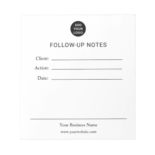 Personalized Follow Up Notes Notepad Notizblock (Vorderseite)