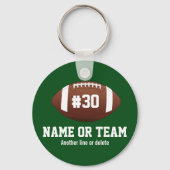 Personalized Football Design Name, Number, Team Schlüsselanhänger (Rückseite)