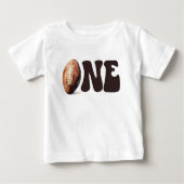 Personalized Football First Year Down Birthday Baby T-shirt (Vorderseite)