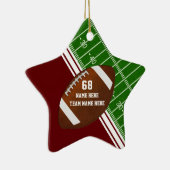 Personalized Football Player Ornaments, Maroon Keramik Ornament (Rechts)