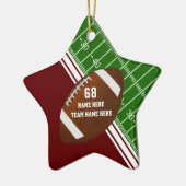 Personalized Football Player Ornaments, Maroon Keramik Ornament (Links)
