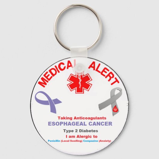 Personalized For Robert Medical Alert Keychain Schlüsselanhänger (Vorderseite)