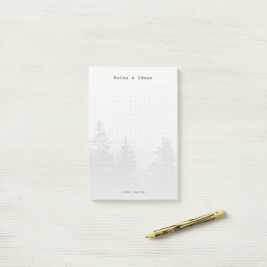 Personalized Forest Dot Grid Post-it Klebezettel (Auf Schreibtisch)
