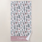 Personalized Forest Tree Kids Strandtuch (Vorderseite)