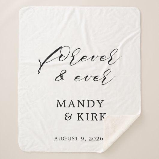 Personalized “Forever" Custom Wedding Gift Sherpadecke (Vorderseite)