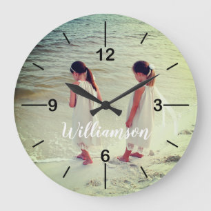 Personalized Foto Clock with Foto Filter Effect Große Wanduhr