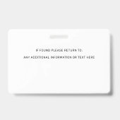 Personalized Foto Guide Dog Service Dog Ausweis (Rückseite)