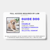 Personalized Foto Guide Dog Service Dog Ausweis (Vorderseite)