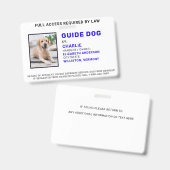 Personalized Foto Guide Dog Service Dog Ausweis (Vorder- & Rückseite)